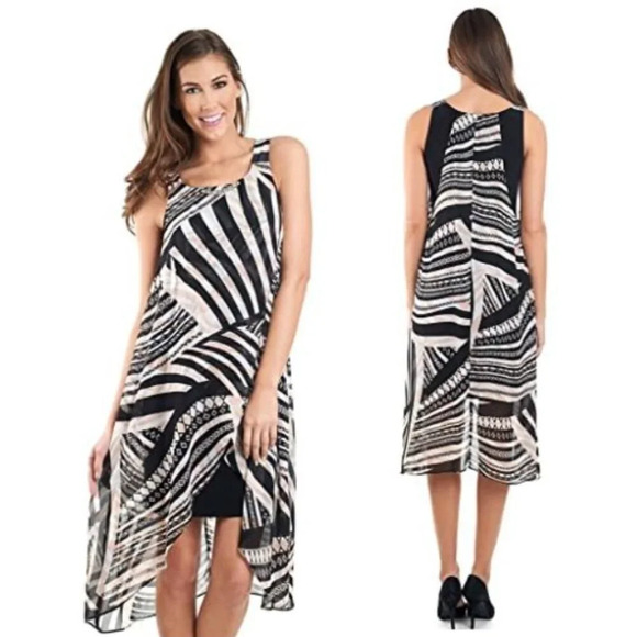 Joseph Ribkoff Semi-Sheer Faux Wrap Printed Dress - 29499 - Picture 1 of 16